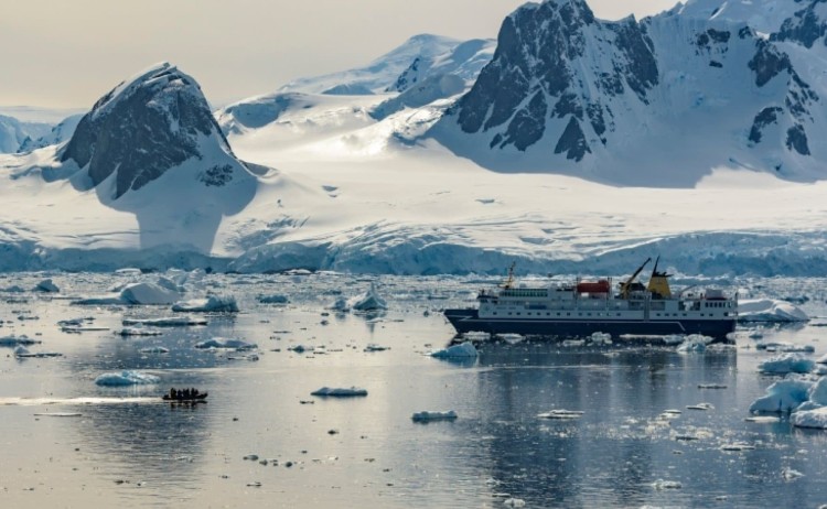 Ice vessel near the Antarctic Peninsula v2