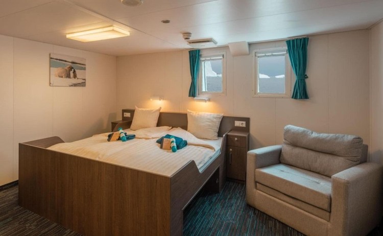 MV Ortelius superior cabin Antarctic cruise