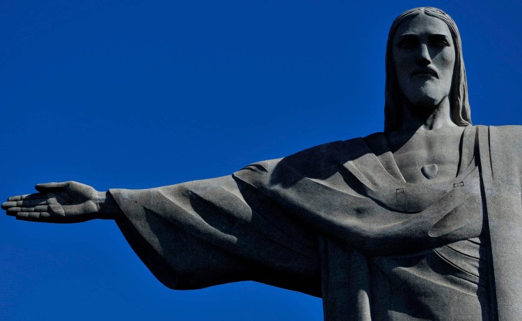 rio carnival package close up of Christ the redeemer