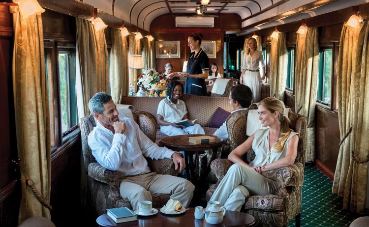 Rovos Rail RVR tour Lounge area with guest