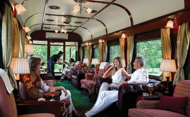 Rovos Rail RVR tours guest at observation car