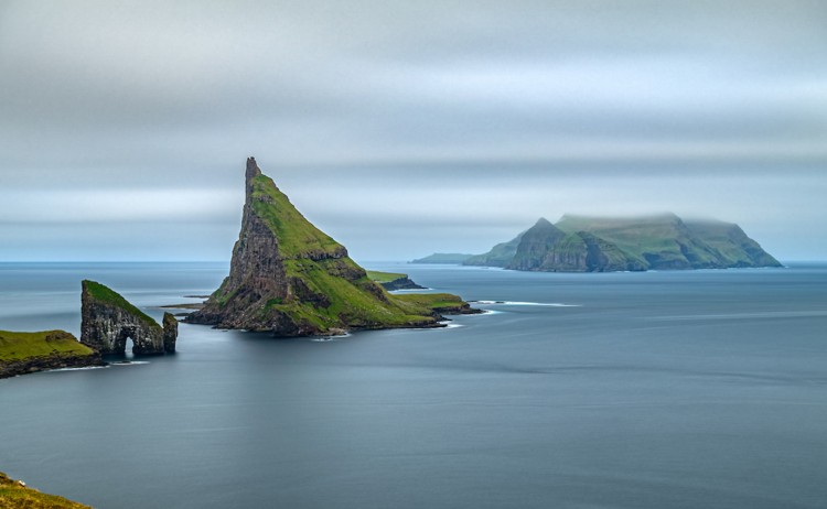 North Atlantic Saga the dramatic Drangarnir sea arch in the Faroe Islands
