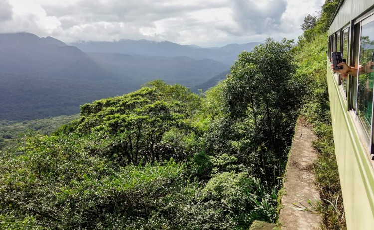 touristic train in the Atlantic Rainforest in Curitiba Brazil.
