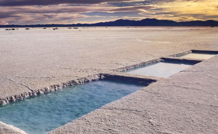Salinas Grandes in a salt desert v2