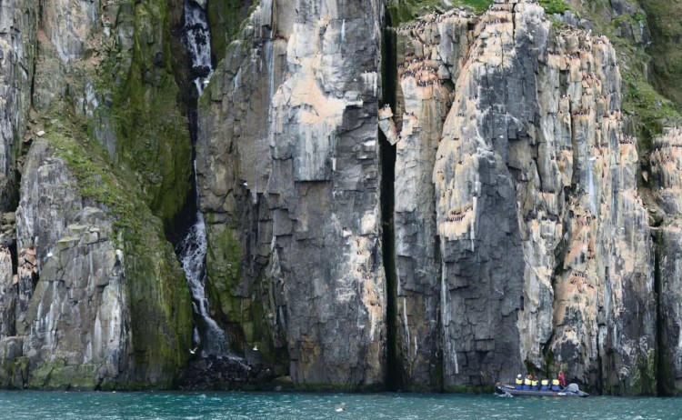 Spitsbergen Zodiac Exploring Bird Cliffs of Alkefjellet Svalbard Gary Miller
