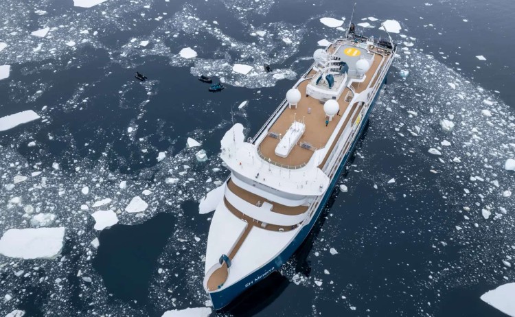 SH Minerva exterior while in Antarctica
