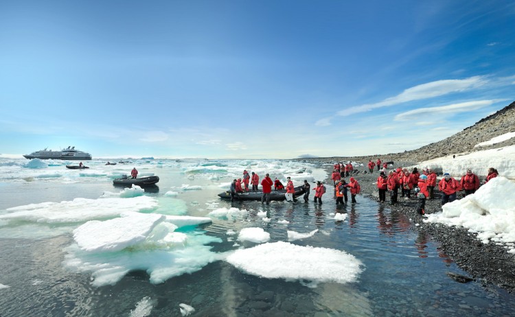 Unexplored Western Antarctica shore landings