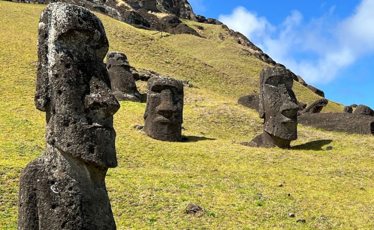 Close up Moai in Easter Island