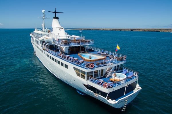 Cruise ship Legend sailing in the Galapagos