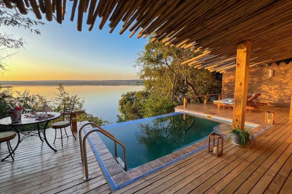 The million dollar view from Tongabezi Lodge Zambia