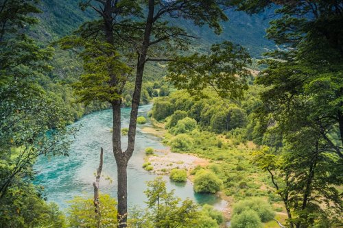 Hiking in nature of Futaleufu, Chile