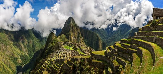 The view of Machu Pichuu from the end of the Inca Trail