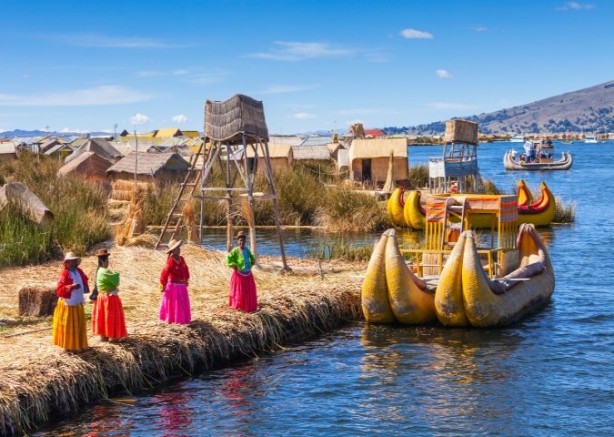 Uros islands on Lake Titicaca