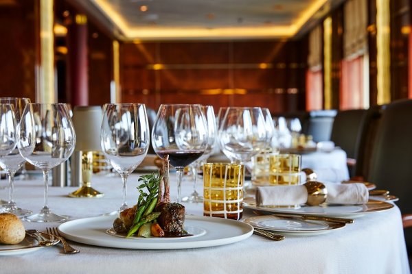 Dining aboard luxury cruise ship