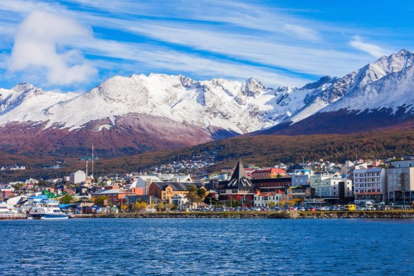 Aerial view of Ushuaia Argentina