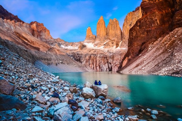 The view of the three towers at Torres del Paine