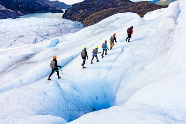 Ice Trekkers on a Glacier, Patagonia