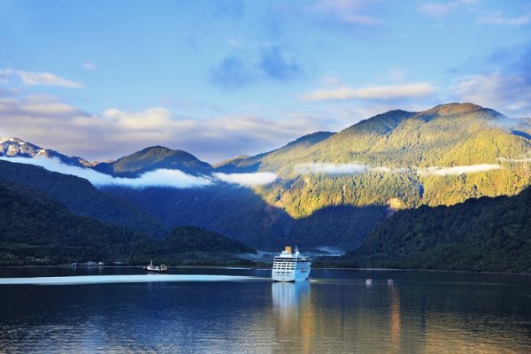 Cruise ship sailing the Chilean Fjords