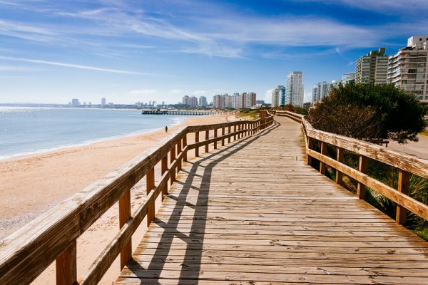 Deck at the beach in Punta del Este, Uruguay