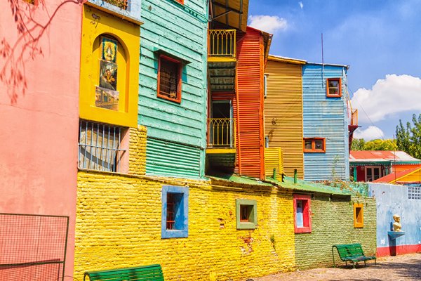 Colorful Caminito street in the La Boca neighborhood of Buenos Aires