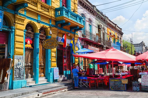 Colorful area in La Boca neighborhoods, Buenos Aires