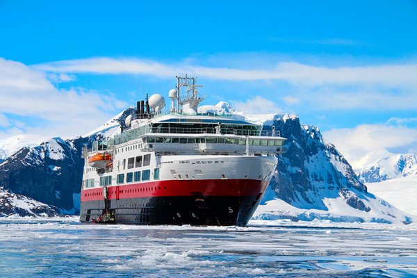 Expedition Cruise Ship in Antarctica