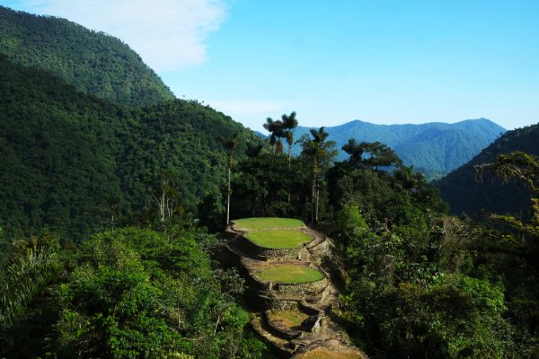 A view of the terraces at the Lost City