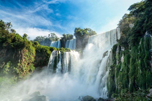 Waterfall on sunny day, South America