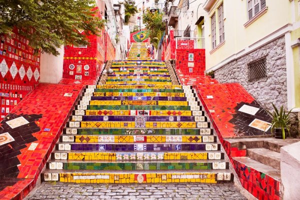 Famous public steps Escadaria Selaron in Rio de Janeiro