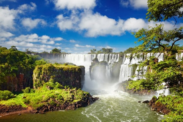 The Iguazu Falls in the sun