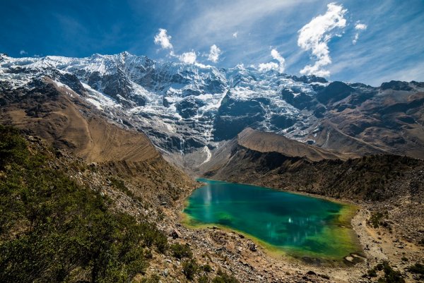 Beautiful lagoon in the Andean mountains