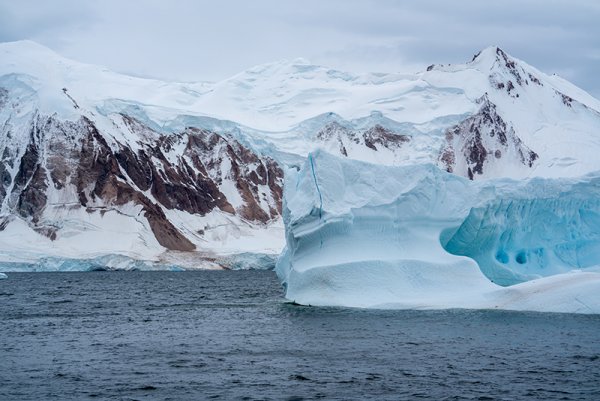 Icebergs and frozen landscape of Antarctica