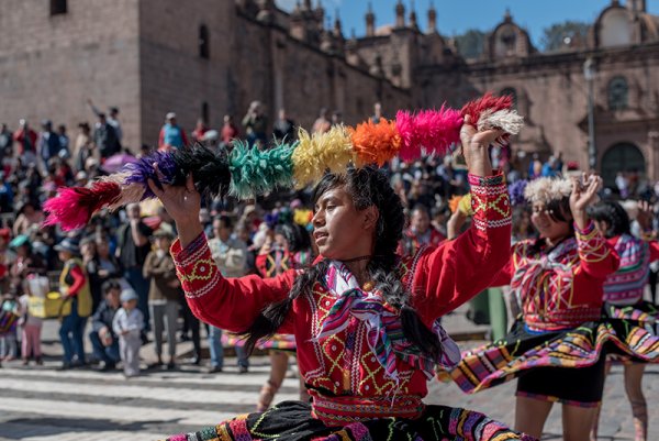 Cuzco Carnival parade party, traditional.