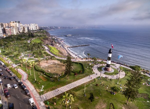 Panoramic view of Miraflores Fare, Lima, Peru
