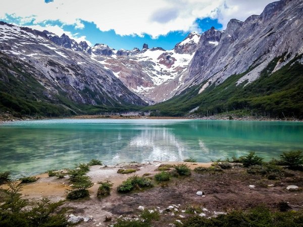 Beautiful view of Laguna Esmeralda in Tierra del Fuego