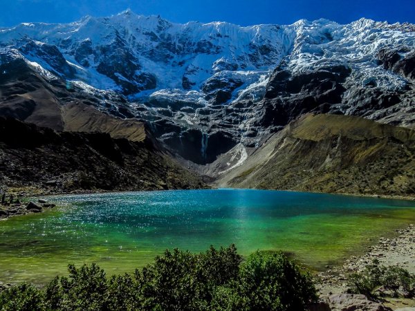 Incredible nature water and mountains, Humantay Lake in Peru