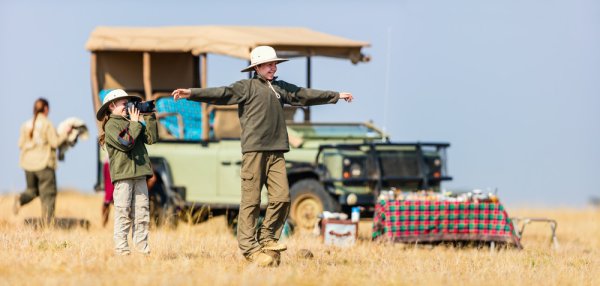 Family on Safari in Kenya