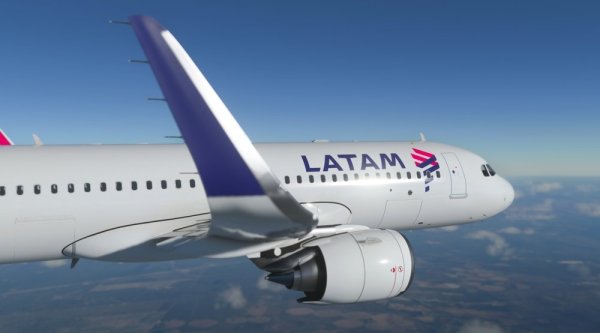 LATAM plane flying over Chile