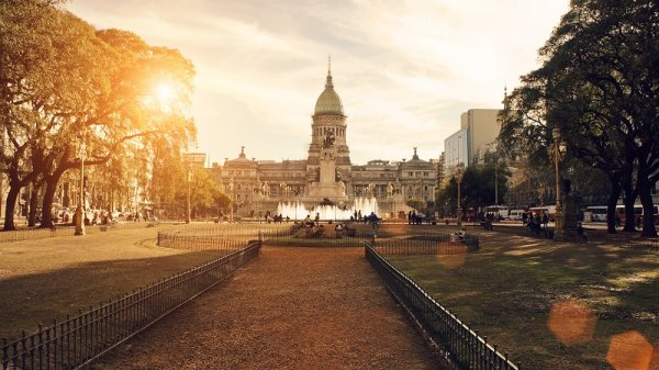 Beautiful square in South America