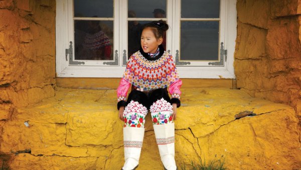 Greenlandic girl in windowMIchelle Valberg Heart of Arctic SMALL