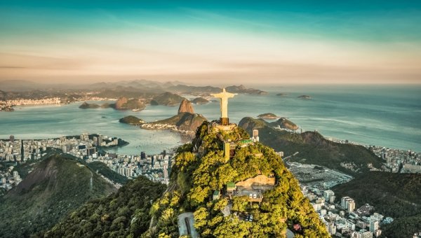 Aerial view of Botafogo Bay, Rio De Janeiro