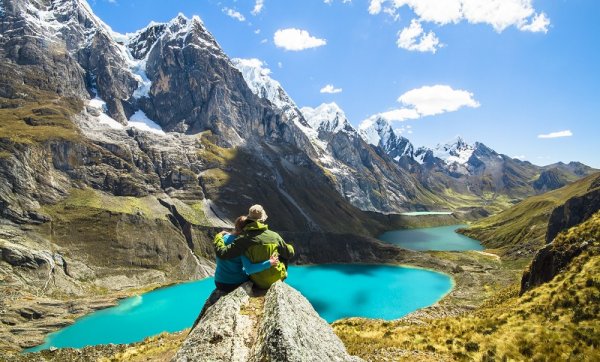 Hiking to Cordillera mountains in Peru