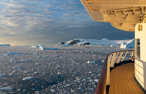 Antarctic expedition cruise in icy waters