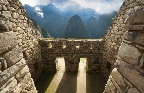 Machu Picchu ruins in the Andes mountains