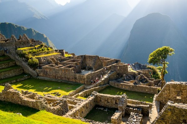 Machu Picchu ruins in the Andes mountains