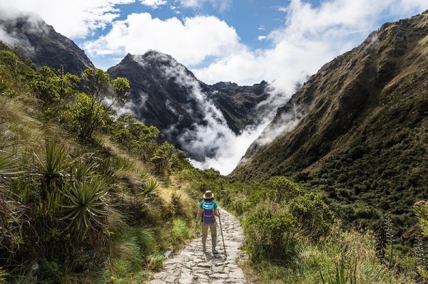 Walking on Inca Trail to Machu Picchu