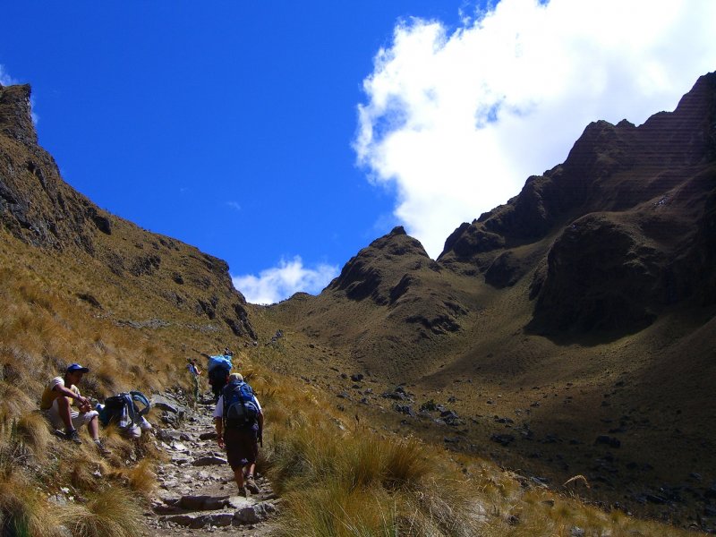 Hiking to dead womens pass inca Trail