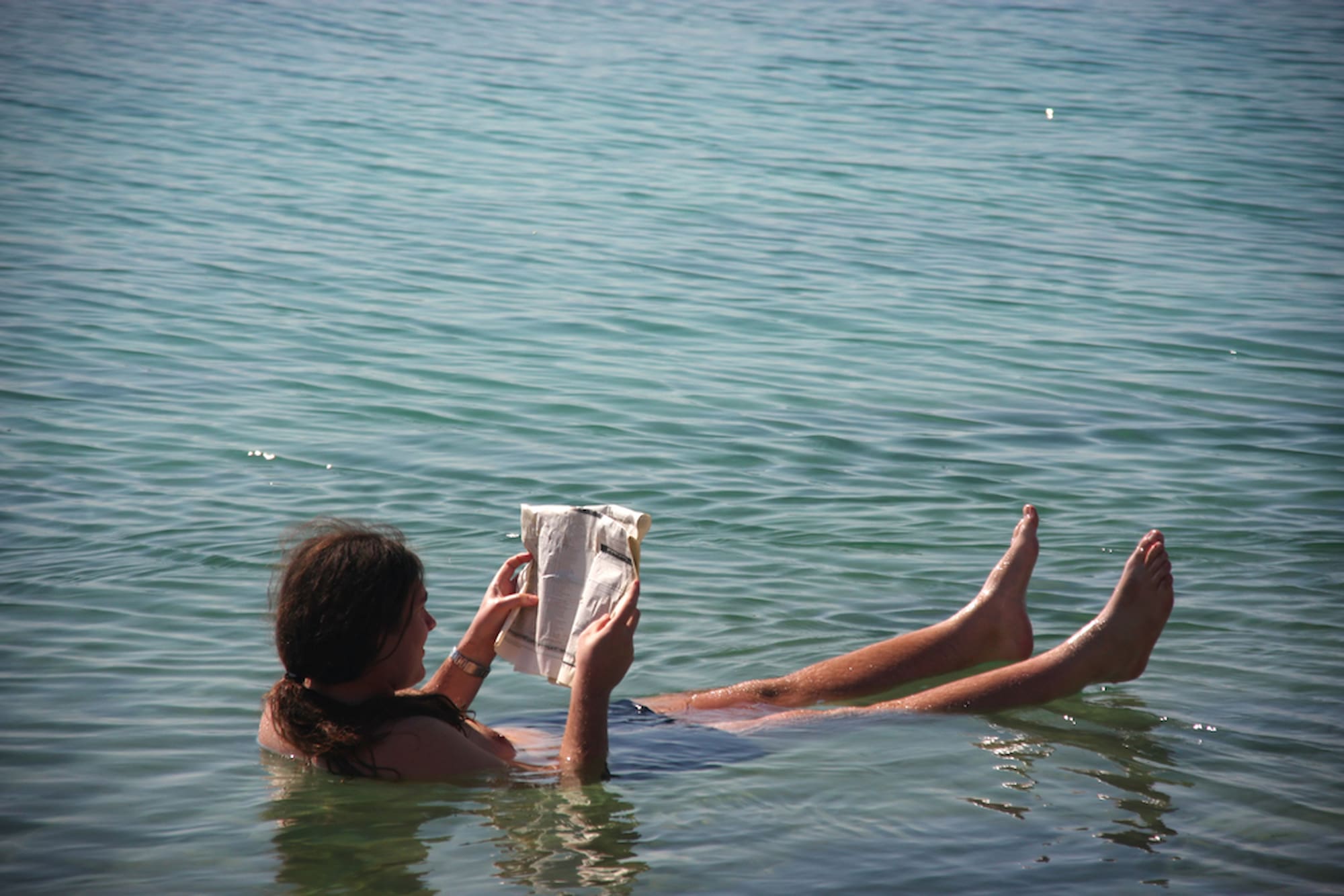 Float in Dead sea, Egypt.