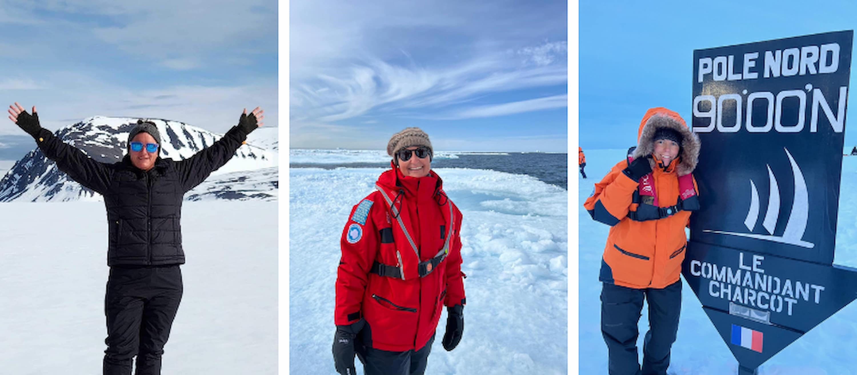 Viva Expeditions polar specialists Rachel Williams, Pia Knarston and Tara Sutherland in the Arctic.