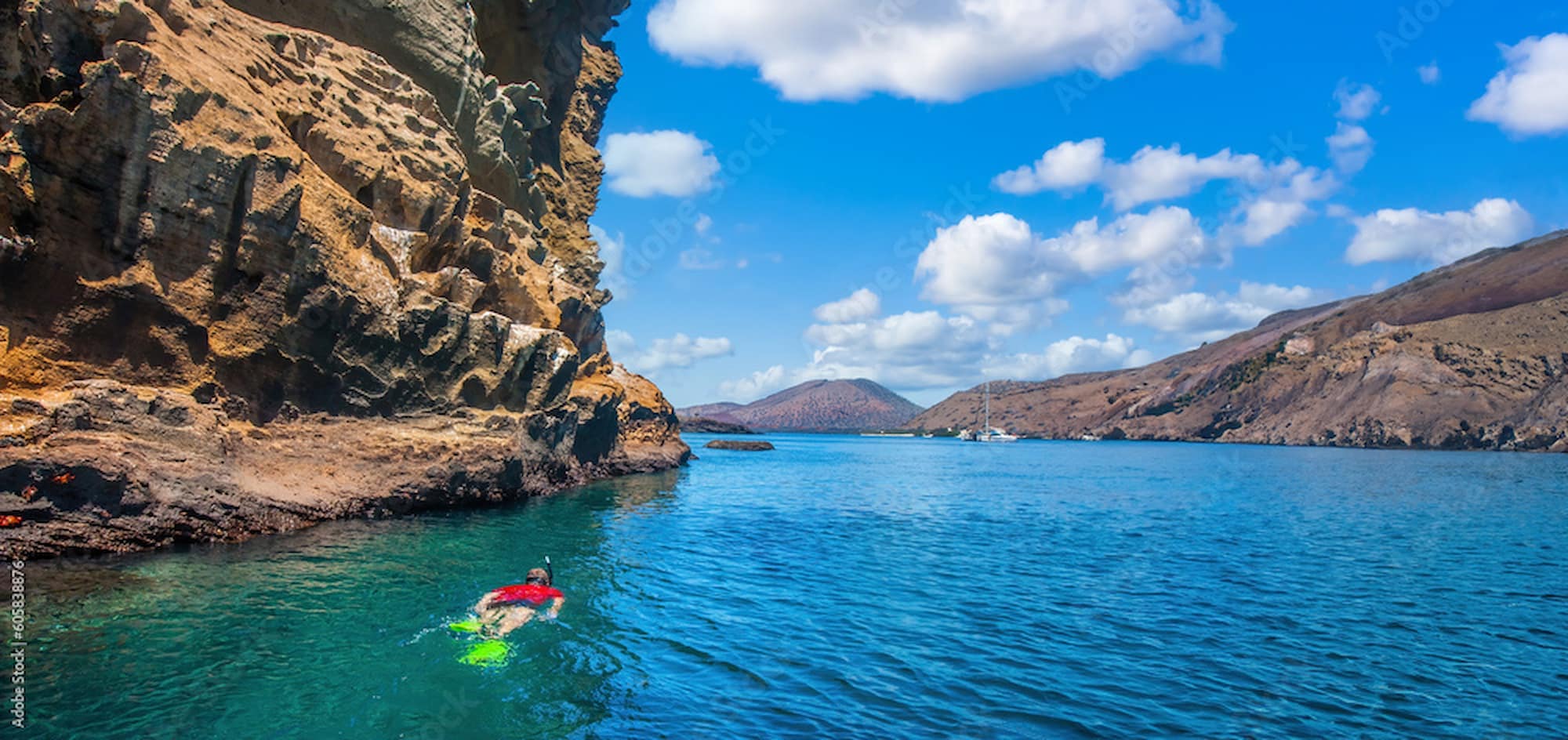 Snorkeling in the pristine waters of the Galápagos Islands